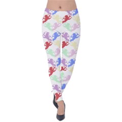 Colorful Cherubs White Velvet Leggings by snowwhitegirl