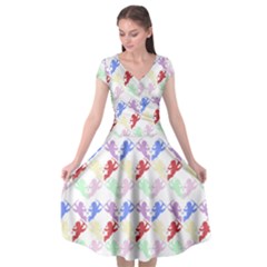 Colorful Cherubs White Cap Sleeve Wrap Front Dress