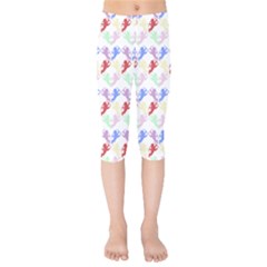 Colorful Cherubs White Kids  Capri Leggings  by snowwhitegirl