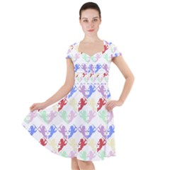 Colorful Cherubs White Cap Sleeve Midi Dress