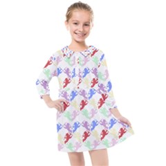 Colorful Cherubs White Kids  Quarter Sleeve Shirt Dress