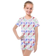 Colorful Cherubs White Kids  Mesh Tee And Shorts Set