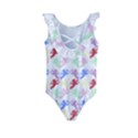 Colorful Cherubs White Kids  Frill Swimsuit View2