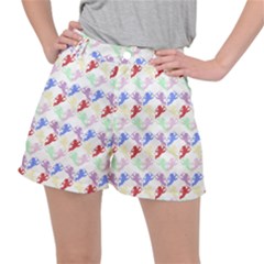 Colorful Cherubs White Stretch Ripstop Shorts