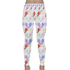 Colorful Cherubs White Lightweight Velour Classic Yoga Leggings by snowwhitegirl