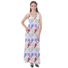 Colorful Cherubs White Sleeveless Velour Maxi Dress by snowwhitegirl