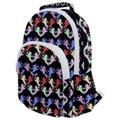 Colorful Cherubs Black Rounded Multi Pocket Backpack