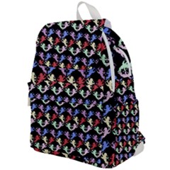 Colorful Cherubs Black Top Flap Backpack