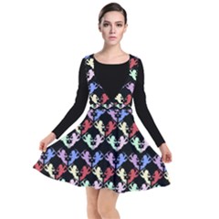 Colorful Cherubs Black Plunge Pinafore Dress