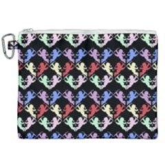 Colorful Cherubs Black Canvas Cosmetic Bag (xxl)