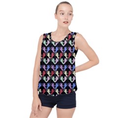 Colorful Cherubs Black Bubble Hem Chiffon Tank Top