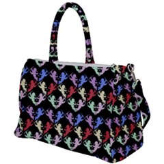 Colorful Cherubs Black Duffel Travel Bag