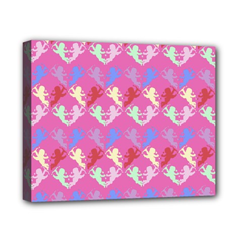 Colorful Cherubs Pink Canvas 10  X 8  (stretched) by snowwhitegirl