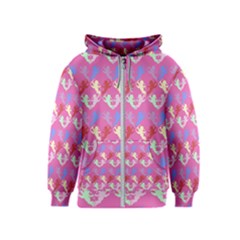 Colorful Cherubs Pink Kids  Zipper Hoodie by snowwhitegirl