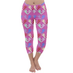 Colorful Cherubs Pink Capri Winter Leggings  by snowwhitegirl