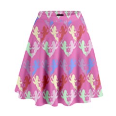 Colorful Cherubs Pink High Waist Skirt by snowwhitegirl