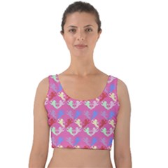 Colorful Cherubs Pink Velvet Crop Top