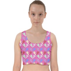 Colorful Cherubs Pink Velvet Racer Back Crop Top