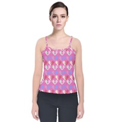 Colorful Cherubs Pink Velvet Spaghetti Strap Top