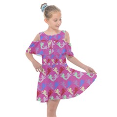 Colorful Cherubs Pink Kids  Shoulder Cutout Chiffon Dress