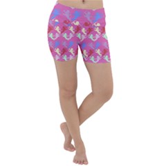 Colorful Cherubs Pink Lightweight Velour Yoga Shorts