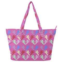 Colorful Cherubs Pink Full Print Shoulder Bag