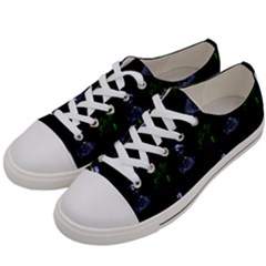 Gothic Girl Rose Black Pattern Women s Low Top Canvas Sneakers by snowwhitegirl