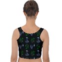 Gothic Girl Rose Black Pattern Velvet Crop Top View2