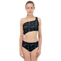 Gothic Girl Rose Black Pattern Spliced Up Two Piece Swimsuit View1