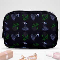 Gothic Girl Rose Black Pattern Make Up Pouch (small) by snowwhitegirl