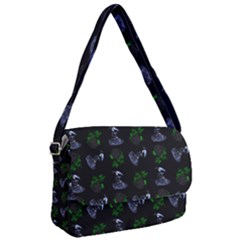 Gothic Girl Rose Black Pattern Courier Bag