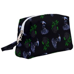 Gothic Girl Rose Black Pattern Wristlet Pouch Bag (large)