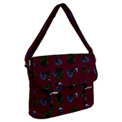 Gothic Girl Rose Red Pattern Buckle Messenger Bag