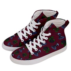 Gothic Girl Rose Red Pattern Women s Hi-top Skate Sneakers