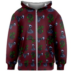 Gothic Girl Rose Red Pattern Kids  Zipper Hoodie Without Drawstring