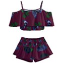 Gothic Girl Rose Red Pattern Kids  Off Shoulder Skirt Bikini View1