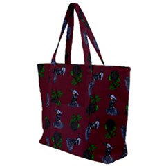 Gothic Girl Rose Red Pattern Zip Up Canvas Bag