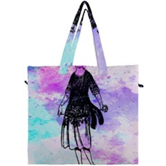 Vintage Girl Abstract Watercolor Canvas Travel Bag