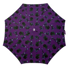 Gothic Girl Rose Purple Pattern Straight Umbrellas by snowwhitegirl