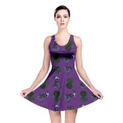 Gothic Girl Rose Purple Pattern Reversible Skater Dress by snowwhitegirl