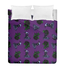 Gothic Girl Rose Purple Pattern Duvet Cover Double Side (full/ Double Size) by snowwhitegirl