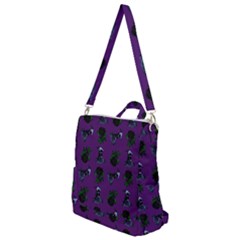 Gothic Girl Rose Purple Pattern Crossbody Backpack by snowwhitegirl