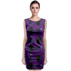 Gothic Girl Rose Purple Pattern Classic Sleeveless Midi Dress by snowwhitegirl