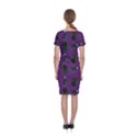 Gothic Girl Rose Purple Pattern Classic Short Sleeve Midi Dress View2