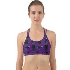 Gothic Girl Rose Purple Pattern Back Web Sports Bra by snowwhitegirl