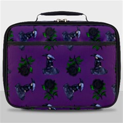 Gothic Girl Rose Purple Pattern Full Print Lunch Bag