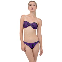 Gothic Girl Rose Purple Pattern Classic Bandeau Bikini Set