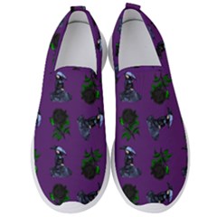 Gothic Girl Rose Purple Pattern Men s Slip On Sneakers