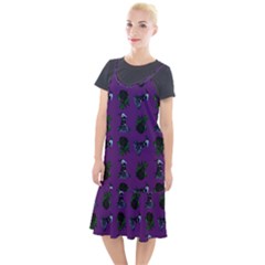 Gothic Girl Rose Purple Pattern Camis Fishtail Dress