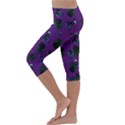 Gothic Girl Rose Purple Pattern Kids  Lightweight Velour Capri Leggings  View2